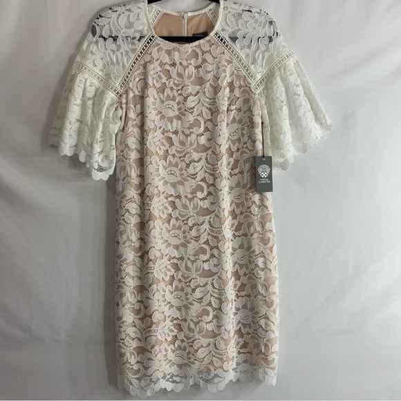 NWT Vince Camuto Scalloped Hem White Lace Dress, size 8 - Picture 3 of 14